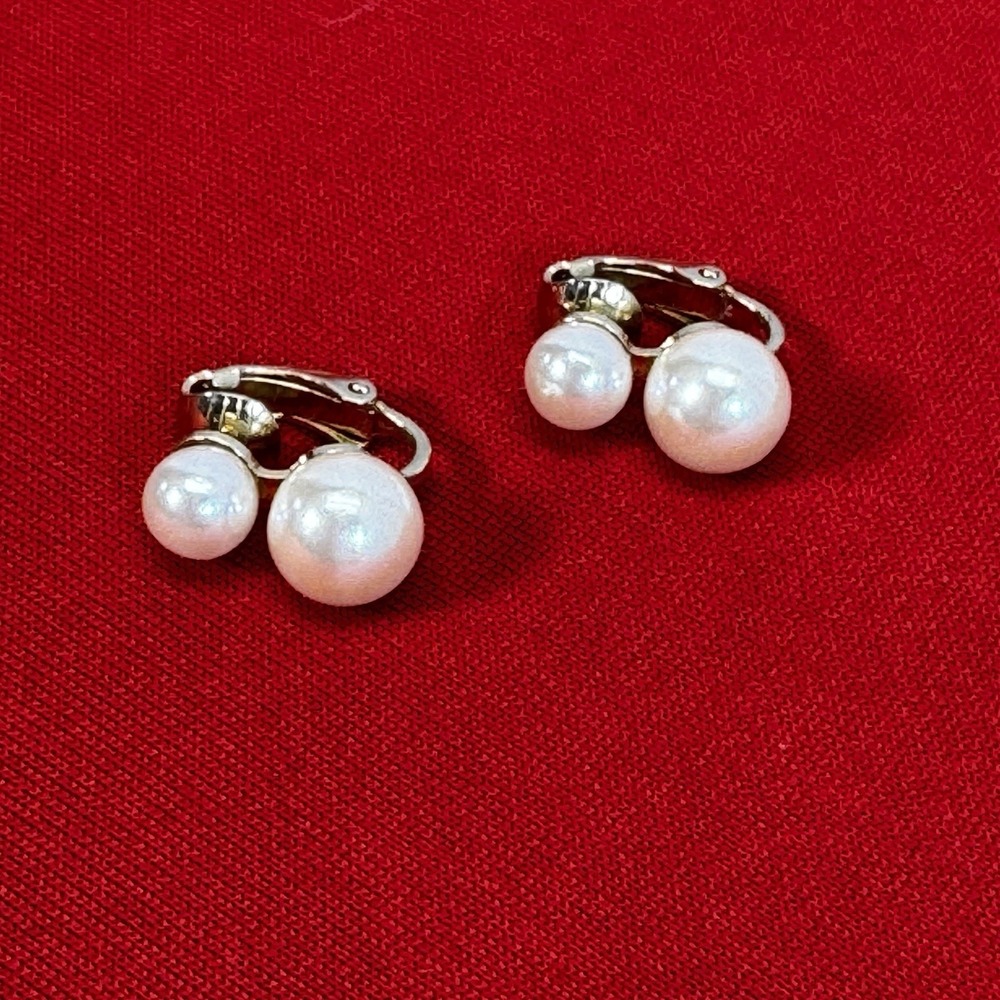 Pearl Look Clip Earrings‎